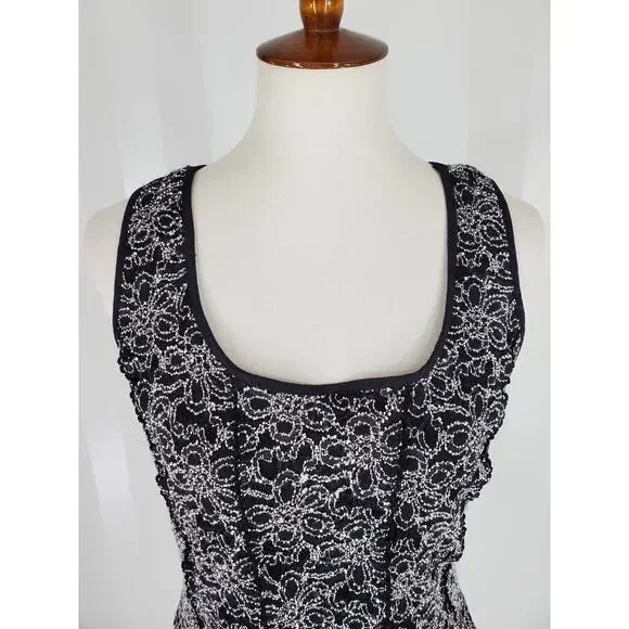 STUDIO 1940 Women's Black & White Sleeveless Top Sz L - Picture 5 of 8